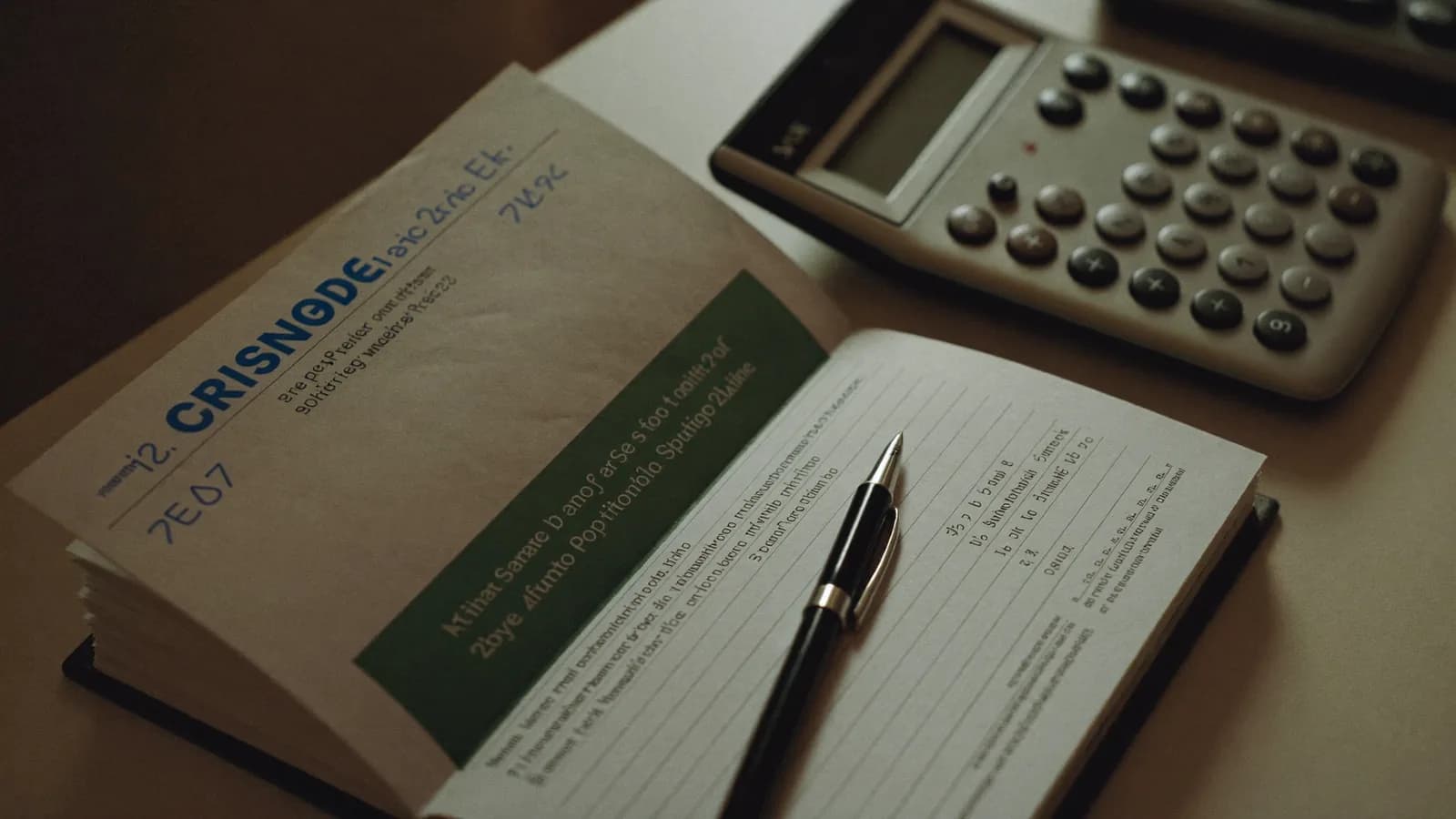 Oferta comercial impresa sobre un escritorio con una calculadora y un bolígrafo